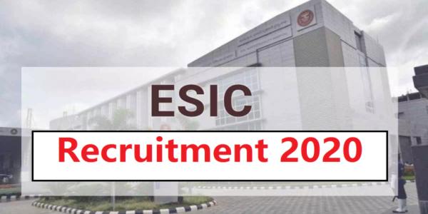 Employees State Insurance Corporation ESIC Various Post Online Form 2020